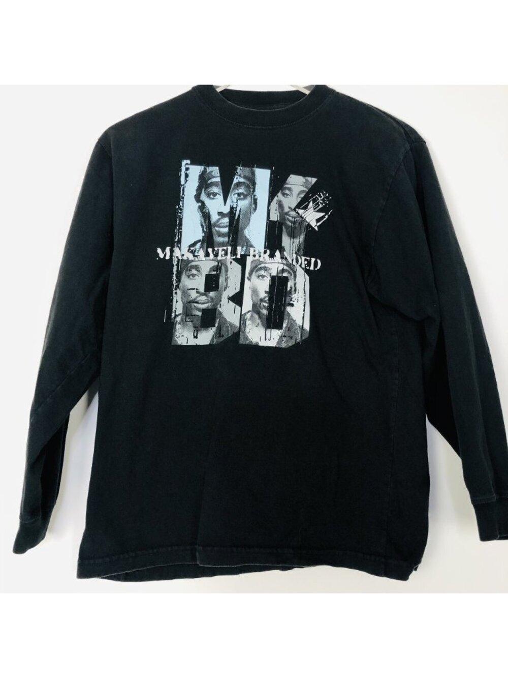 Makaveli Branded Black Front Graphic 2Pac Rap Hip Hop T Shirt Womens Size 16